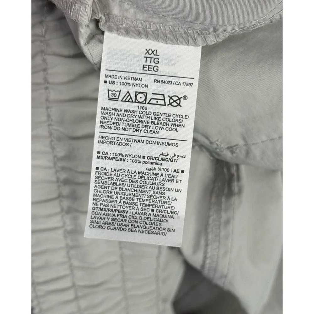 Old Navy Mens XXL Light Gray Nylon Cargo‎ Shorts Elastic Waist Bungee